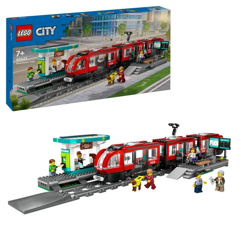 City 60423 Električka a zastávka v centre mesta