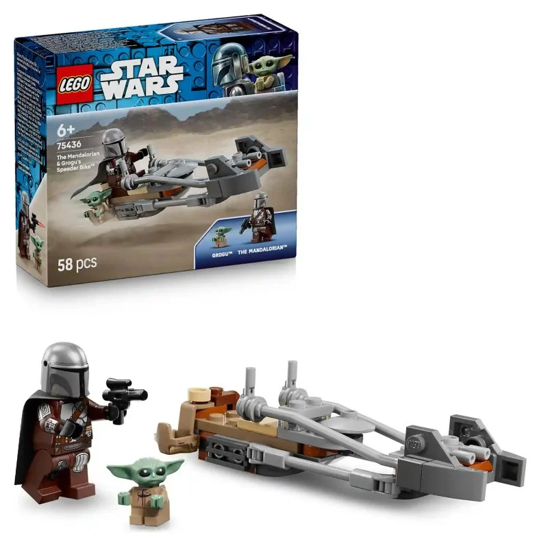 Star Wars™ 75436 Mandalorian a Grogu a spíderová motorka