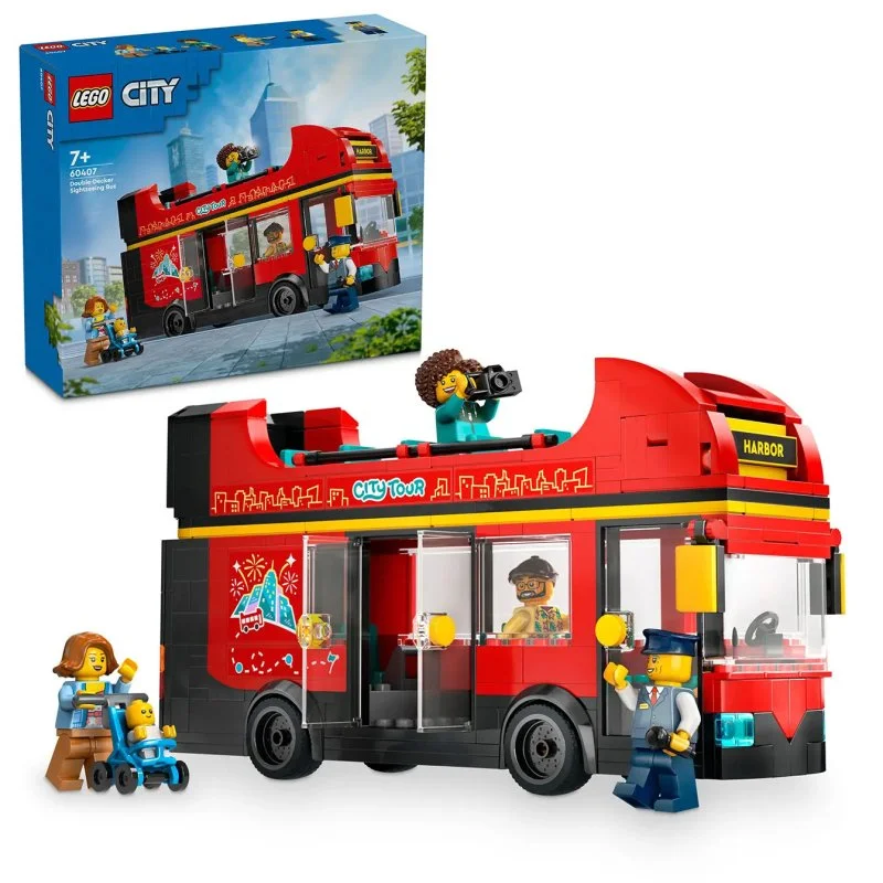 City 60407 Červený dvojposchodový vyhliadkový autobus
