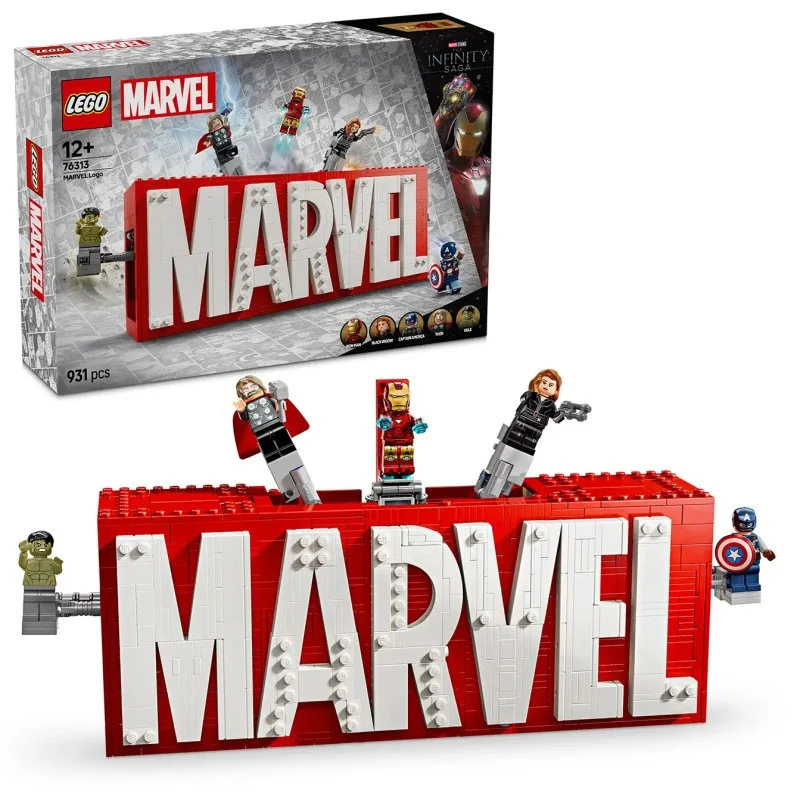 Marvel 76313 Logo MARVEL a minifigúrky