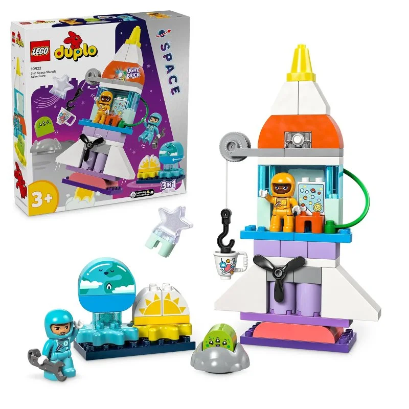 DUPLO® 10422 Vesmírne dobrodružstvo s raketoplánom 3 v 1