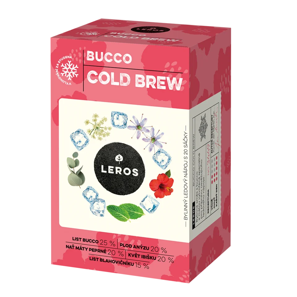 LEROS Bylinná zmes Bucco Cold Brew - nálevové vrecká (20 x 1,5 g) - na prípravu ľadového čaju