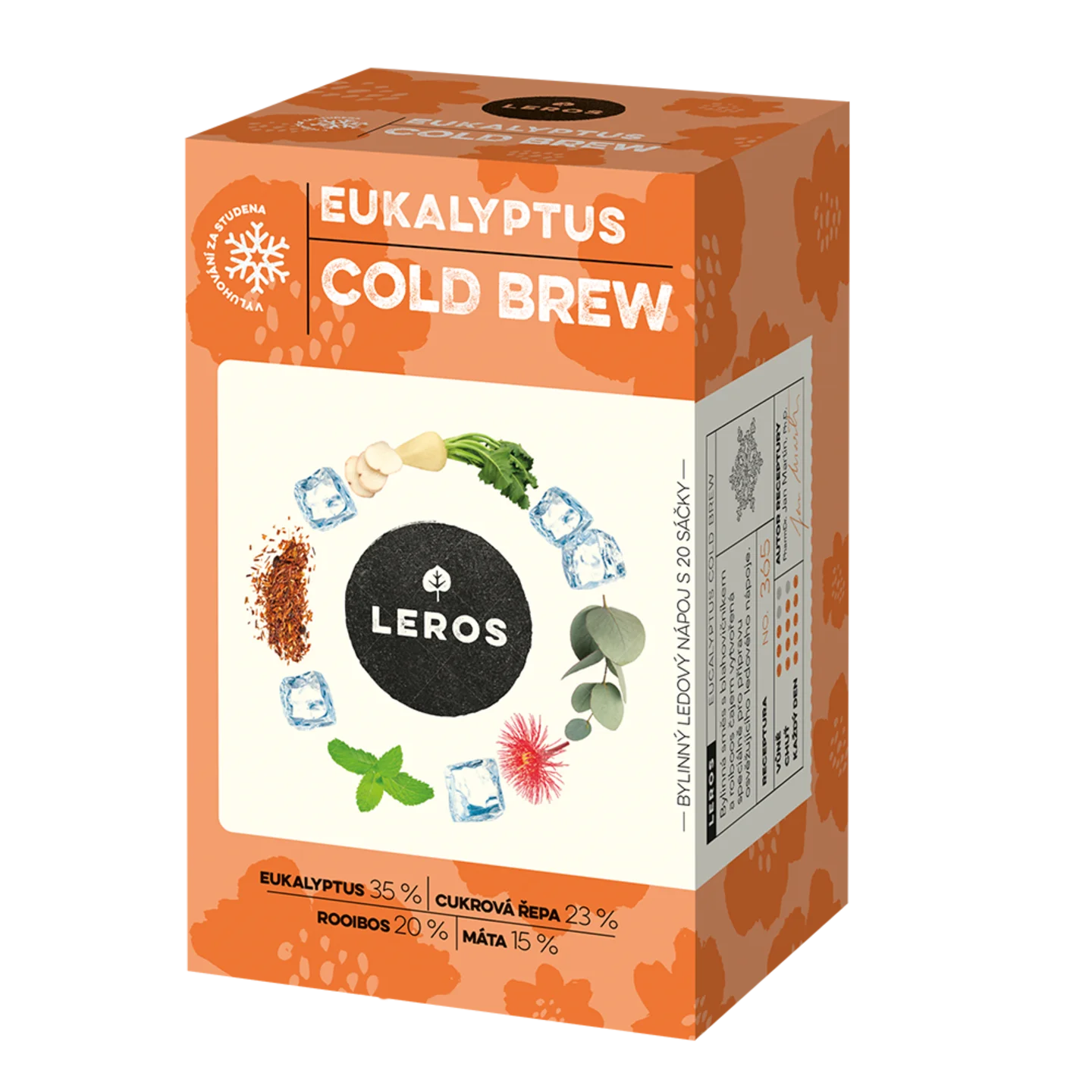 LEROS Bylinná zmes Eukalyptus Cold Brew - nálevové vrecúška (20 x 1,8 g) - na prípravu ľadového čaju
