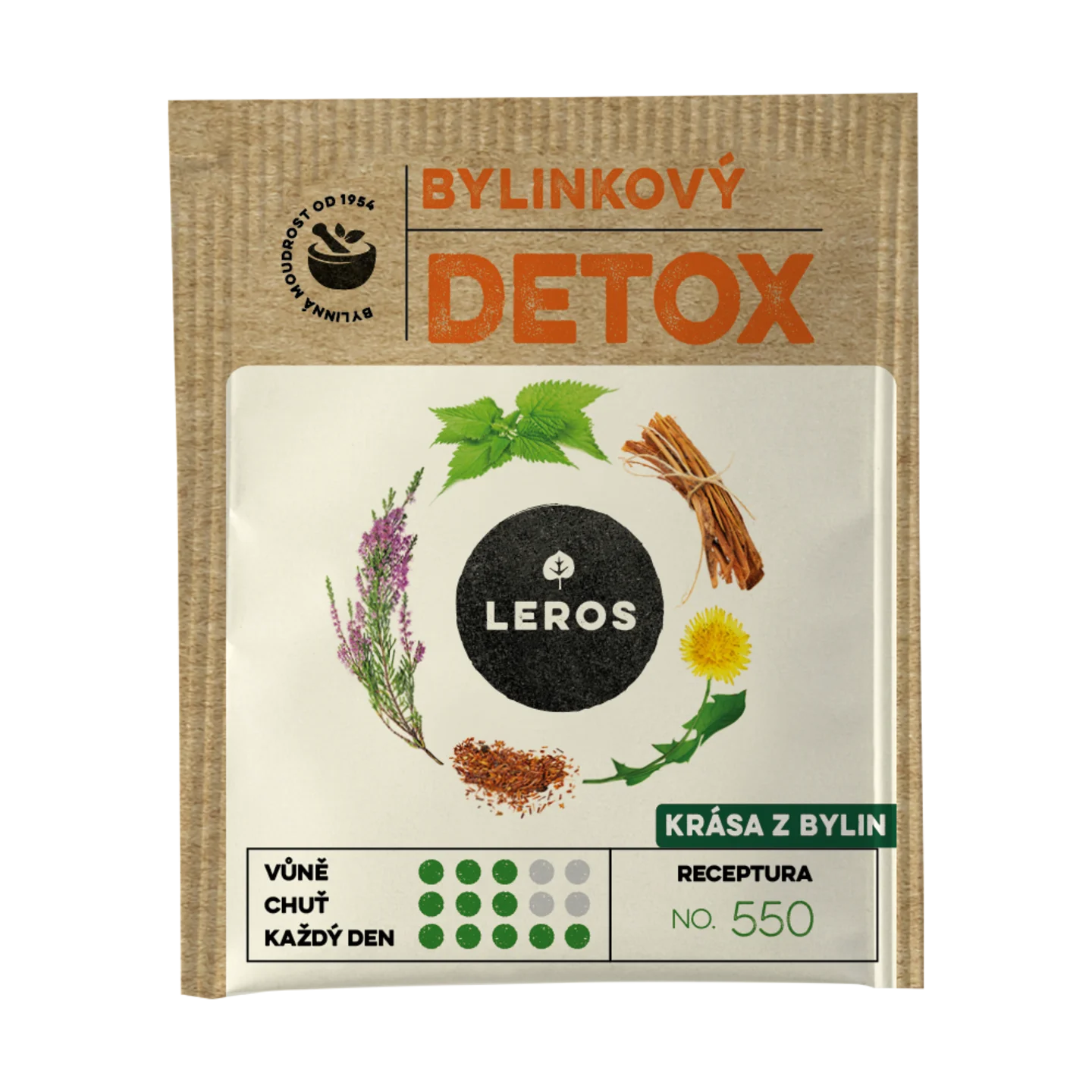 LEROS Bylinný čaj Bylinkový detox - nálevové vrecká (20 x 1,5 g) - na očistu organizmu