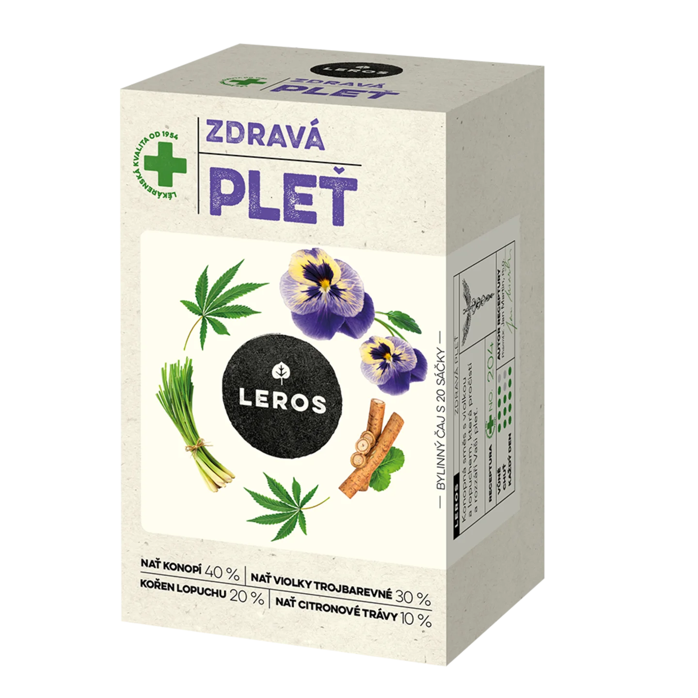 LEROS Bylinný čaj Zdravá pleť - nálevové vrecká (20 x 1,5 g) - prečistí a rozjasní pleť