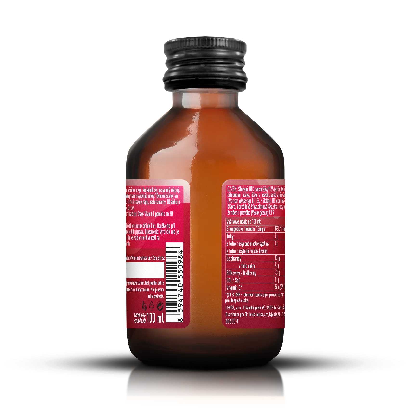 LEROS Healthy booster Energy shot (100 ml) - podporí koncentráciu a výkon
