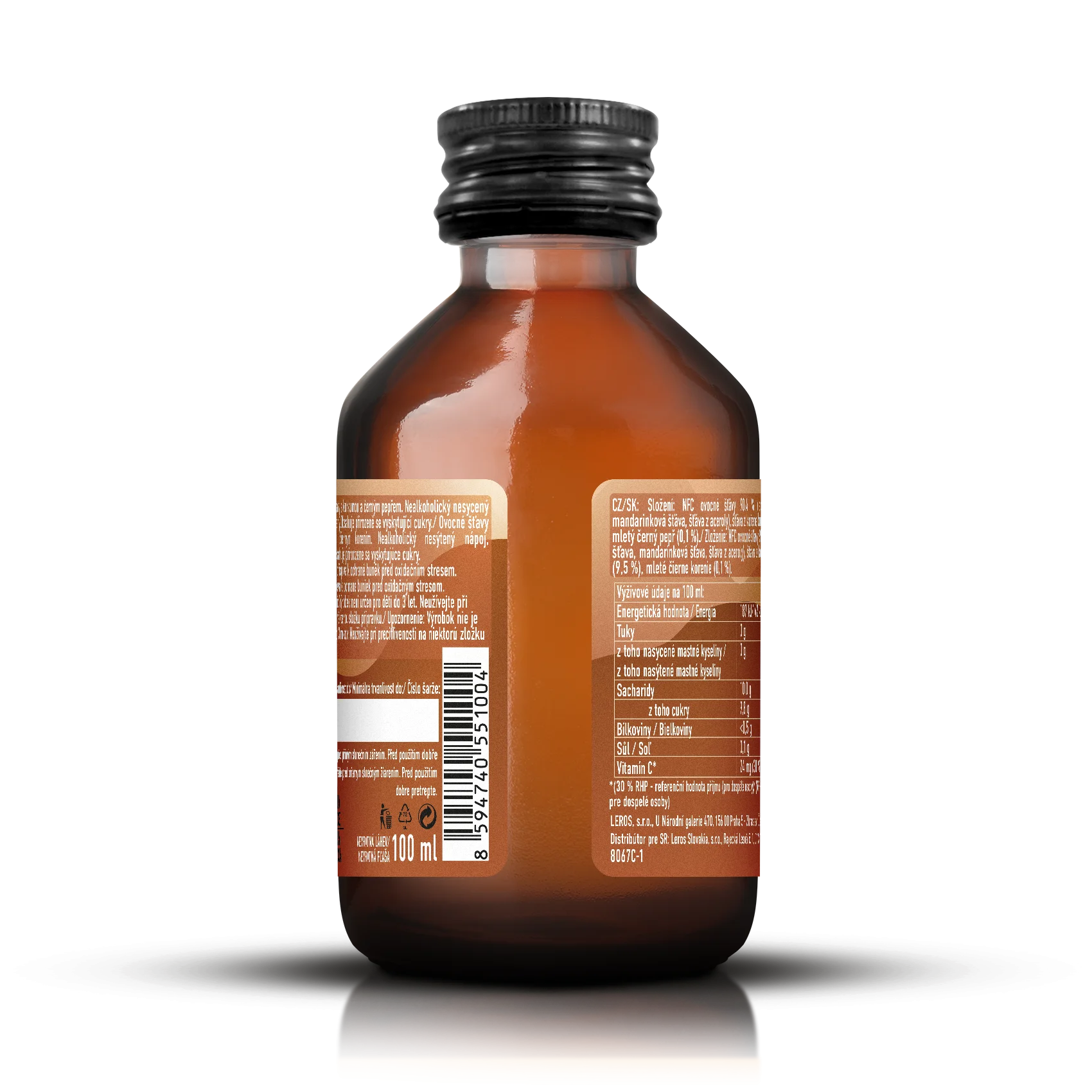 LEROS Healthy booster Kurkuma & Korenie Antioxid shot (100 ml) - na očistenie tela