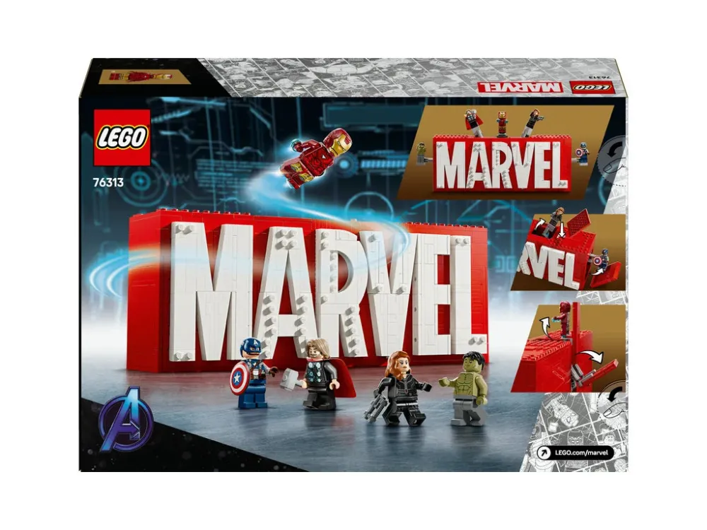 Marvel 76313 Logo MARVEL a minifigúrky