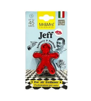 Mr&Mrs Fragrance Jeff Chrome Malina & Pačuli vôňa do auta červená