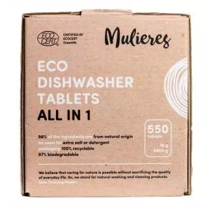 Mulieres Tablety do umývačky riadu - všetko v jednom BIO (550 ks) - s certifikátom Ecocert