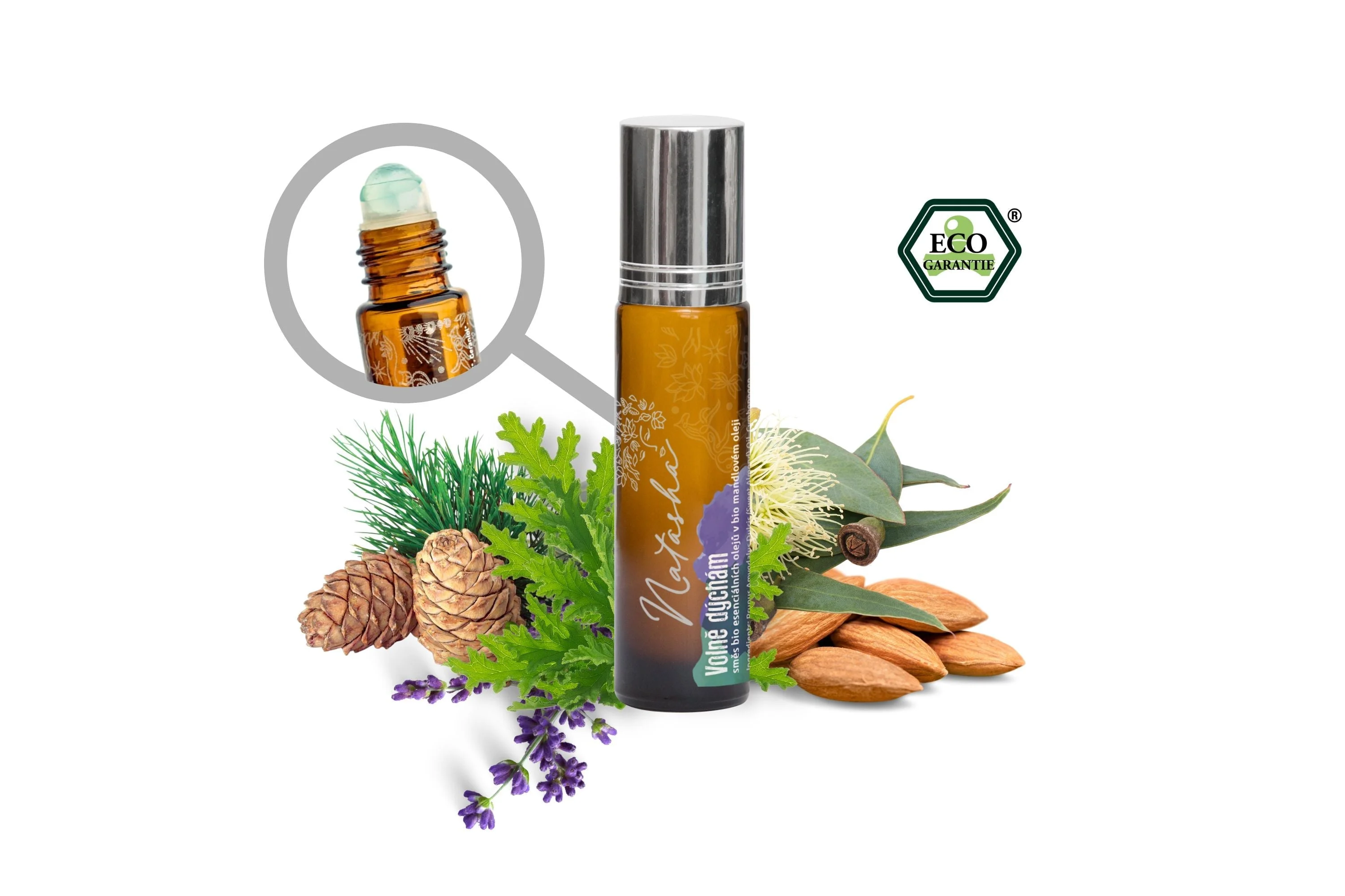 Natasha Roll-on Zmes esenciálnych olejov - Voľne dýcham (10 ml) - svieži jarný životabudič