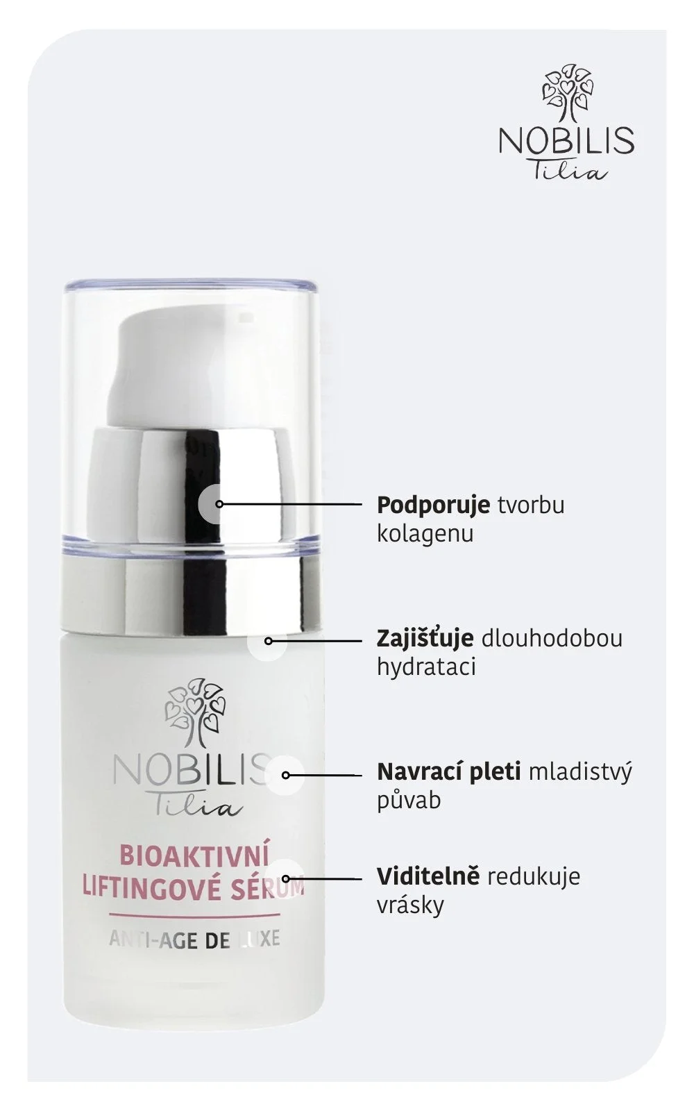 Nobilis Tilia Bioaktívne liftingové sérum (15 ml) - pre zrelú pleť a pigmentové škvrny