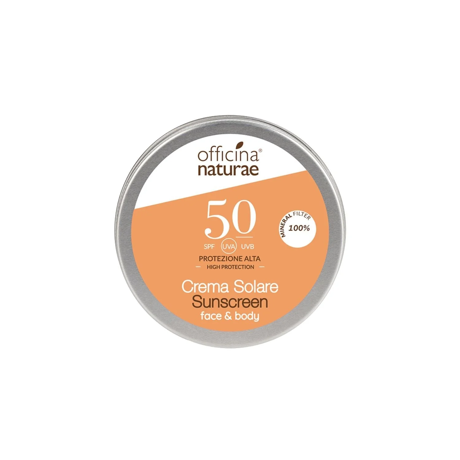 Officina Naturae Opaľovací krém SPF 50 v plechovej dóze (75 ml) - bez parfumácie