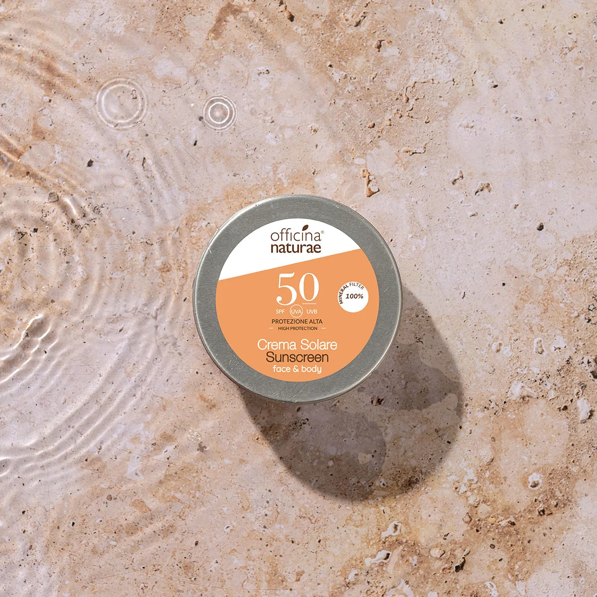 Officina Naturae Opaľovací krém SPF 50 v plechovej dóze (75 ml) - bez parfumácie