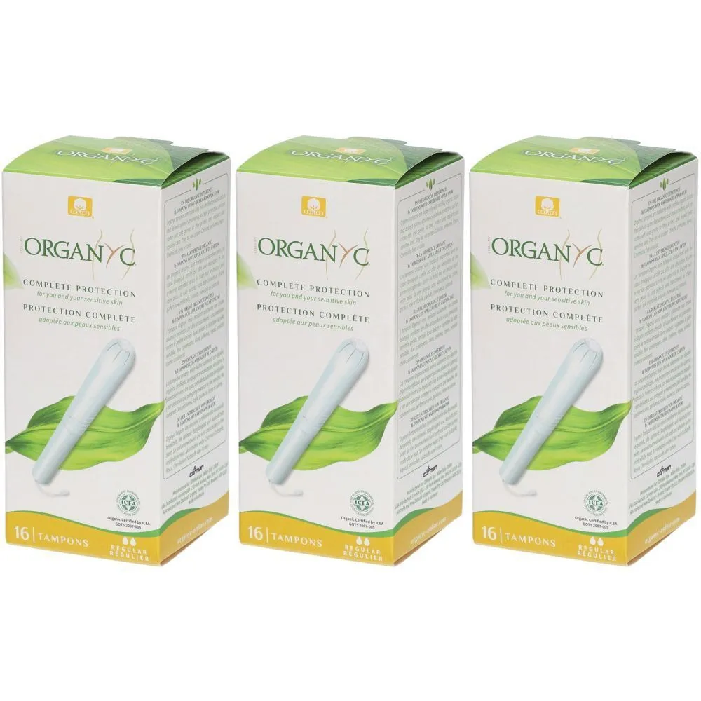 Organyc Tampóny s aplikátorom Regular (16 ks) - 100% biobavlna, 2 kvapky