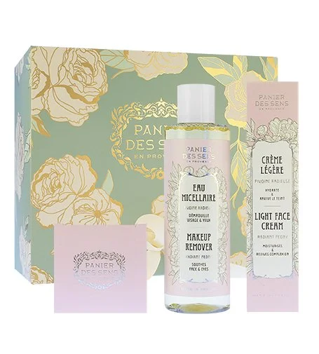 Radiant Peony darčeková sada ľahký krém na tvár 40 ml + výživný krém na tvár 50 ml + micelárna voda