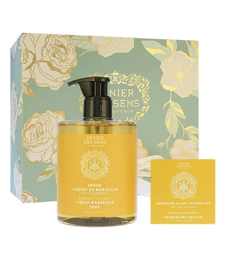 Regenerating Honey darčeková sada tekuté mydlo + tuhý šampón na suché vlasy 75 g 500 ml