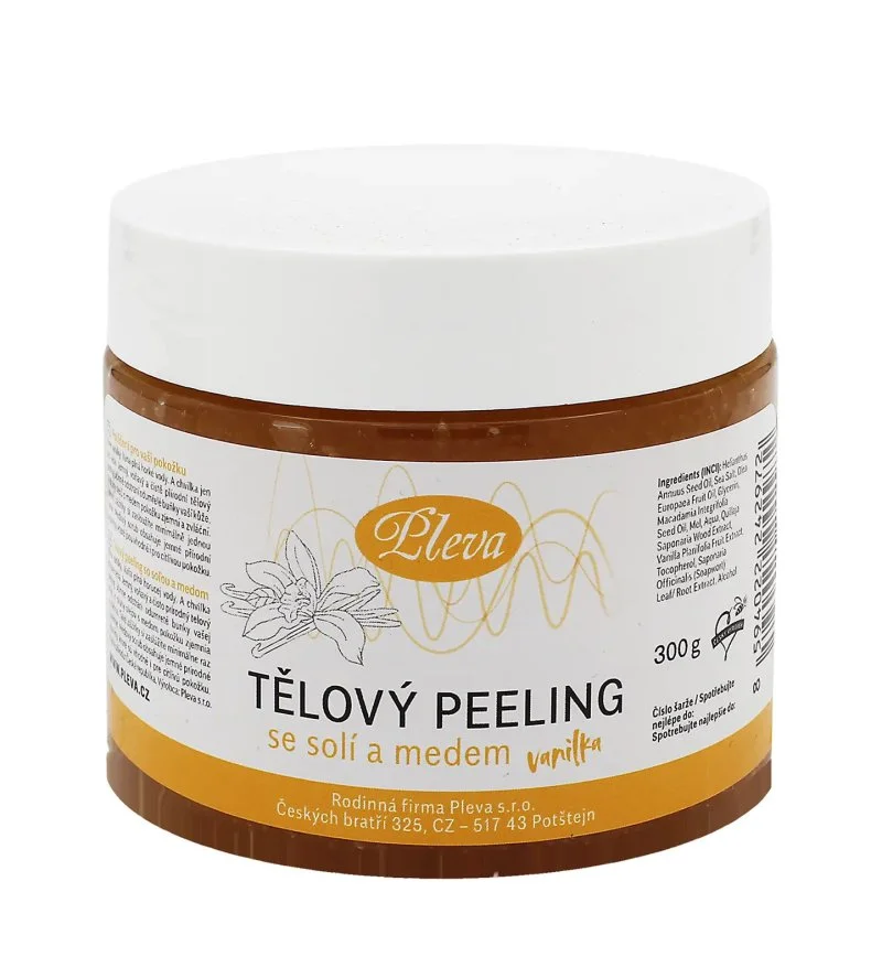 Exfoliačný telový peeling s medom a soľou (vanilka) 300 g