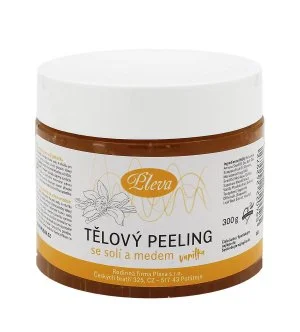 Pleva Exfoliačný telový peeling s medom a soľou (vanilka) 300 g