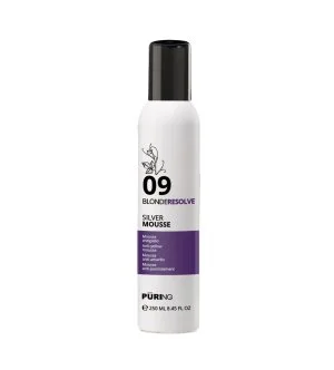 PURING 09 BlondeResolve Silver Mousse bezoplachová neutralizačná pena pre blond, sivé a odfarbené vlasy