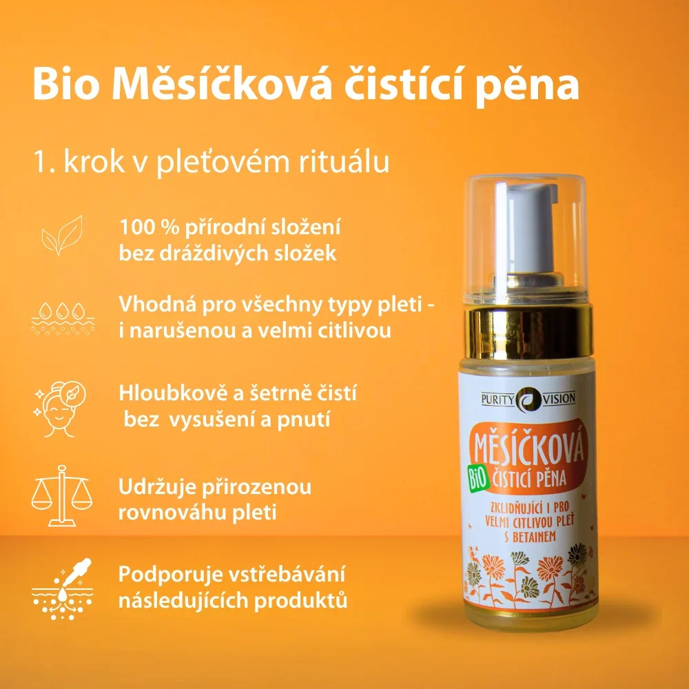 Purity Vision Nechtíková čistiaca pena (90 ml) - aj pre veľmi citlivú pleť