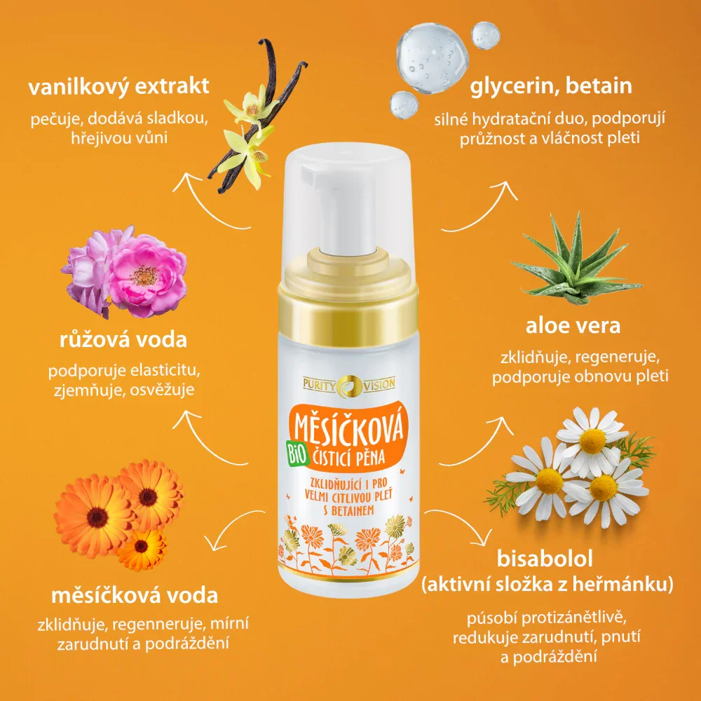 Purity Vision Nechtíková čistiaca pena (90 ml) - aj pre veľmi citlivú pleť