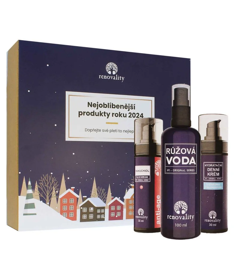 Original Series najobľúbenejšie produkty roka 2024 Bakuchiolové sérum 30 ml + ružová voda 100 ml + denný krém s kyselinou hyalurónovou