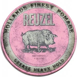 REUZEL Styling Pink Pomade Grease Heavy Hold pomáda na vlasy so stredným spevnením a leskom 113g pre mužov