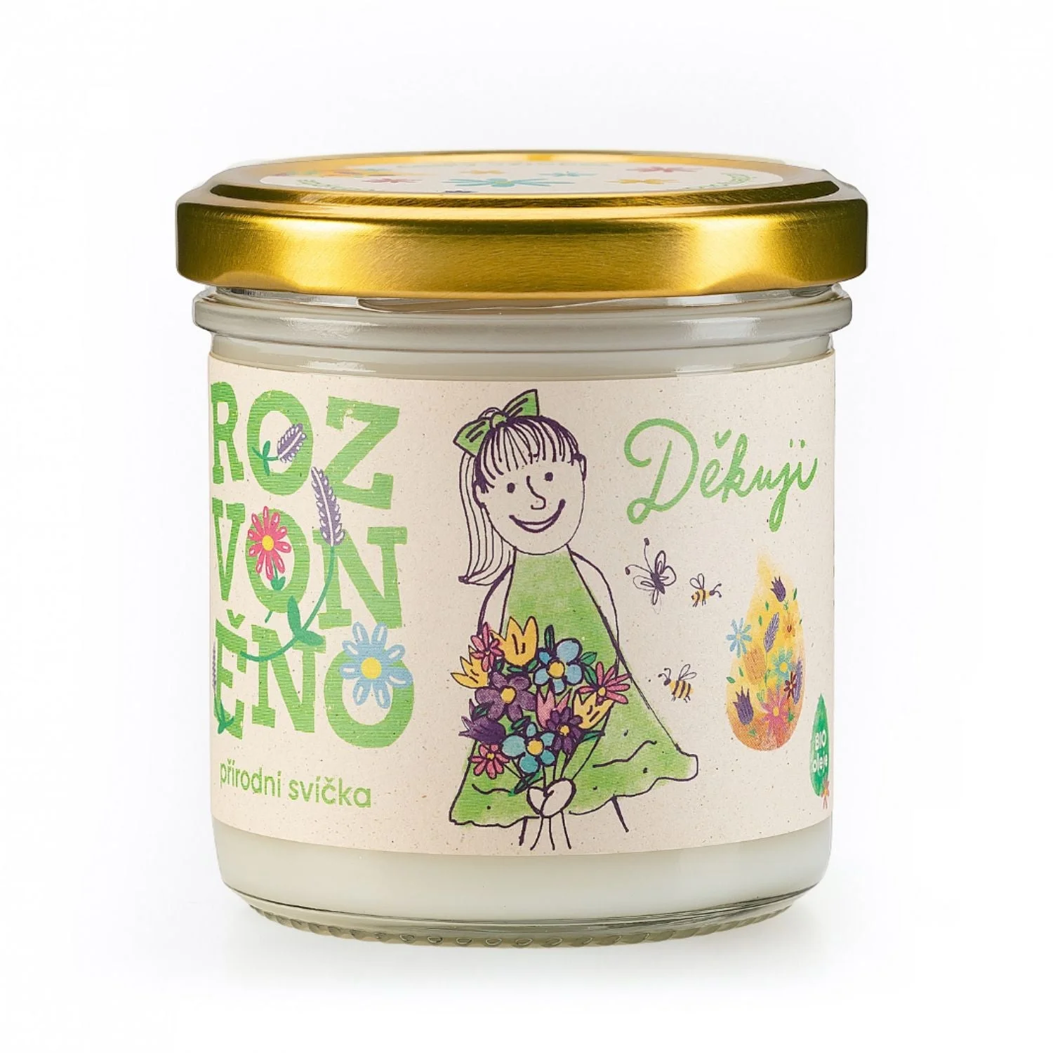Rozvoněno Vonná sviečka - Ďakujem (130 ml) - s grepom, limetkou a bergamotom