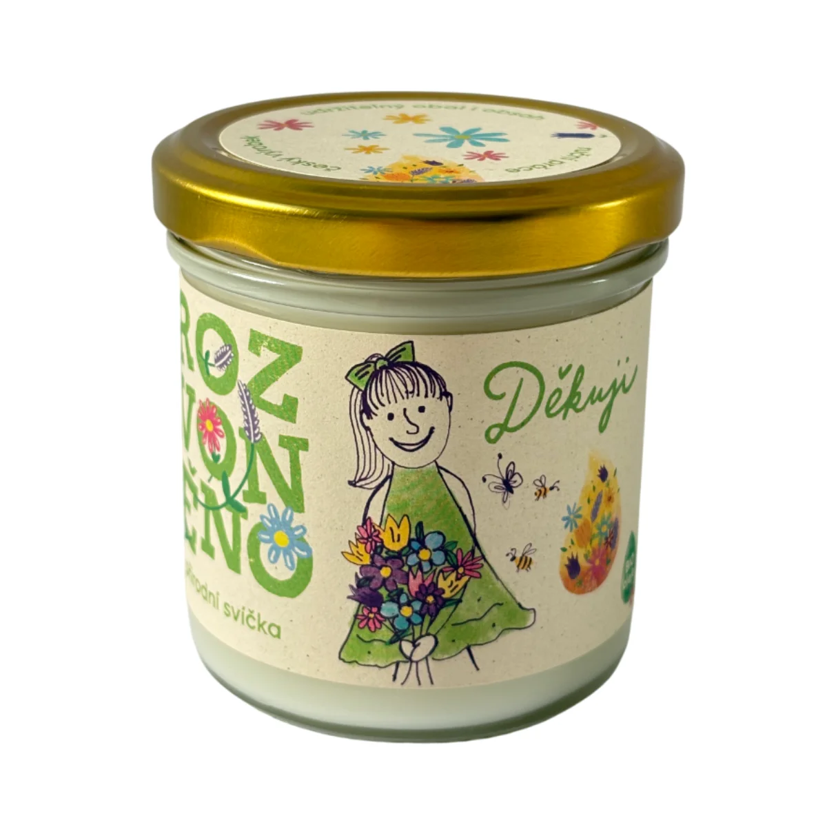 Rozvoněno Vonná sviečka - Ďakujem (130 ml) - s grepom, limetkou a bergamotom