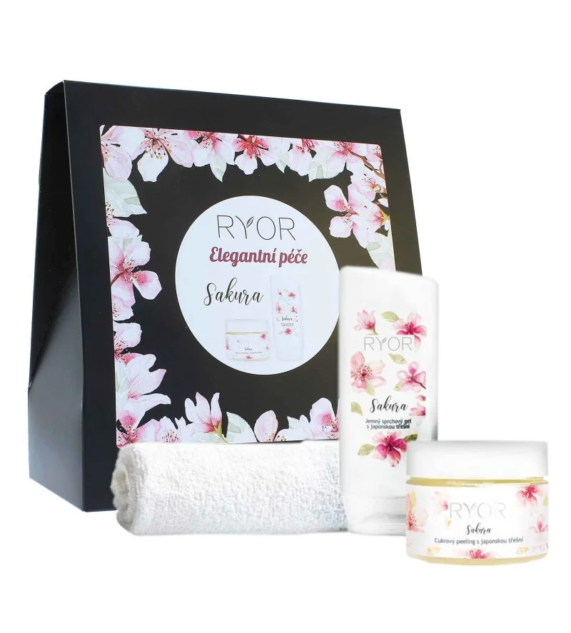 Sakura darčeková sada cukrový peeling s japonskou čerešňou 325 g + jemný sprchovací gél s japonskou čerešňou 200 ml