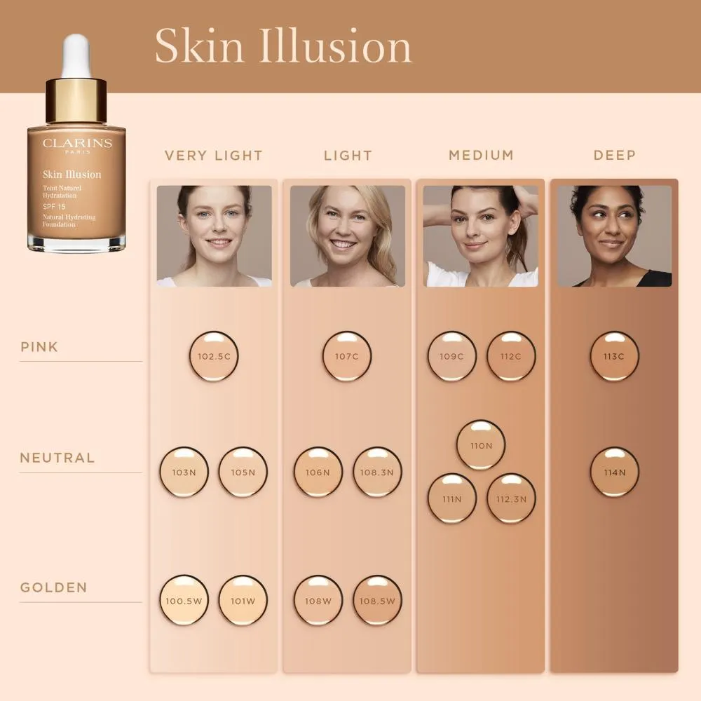 Skin Illusion hydratačný make-up s prirodzeným efektom SPF 15 (107C) 30 ml