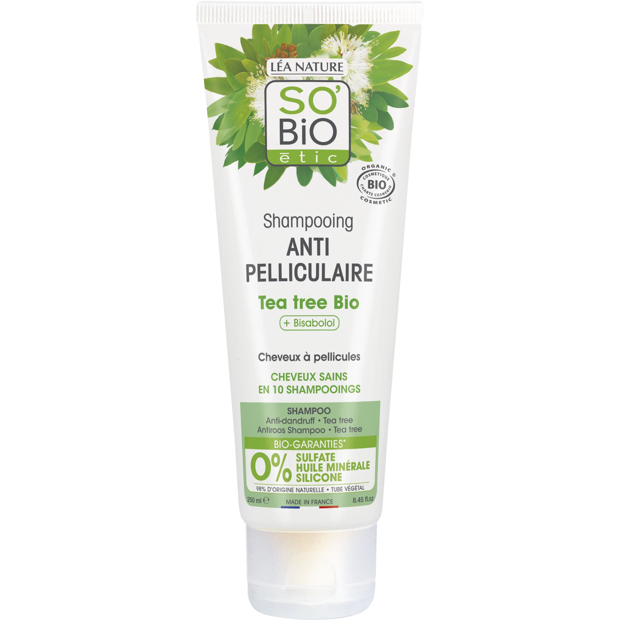 SO’BiO étic Šampón proti lupinám s tea tree a bisabololom BIO (250 ml) - so šťavou z aloe vera