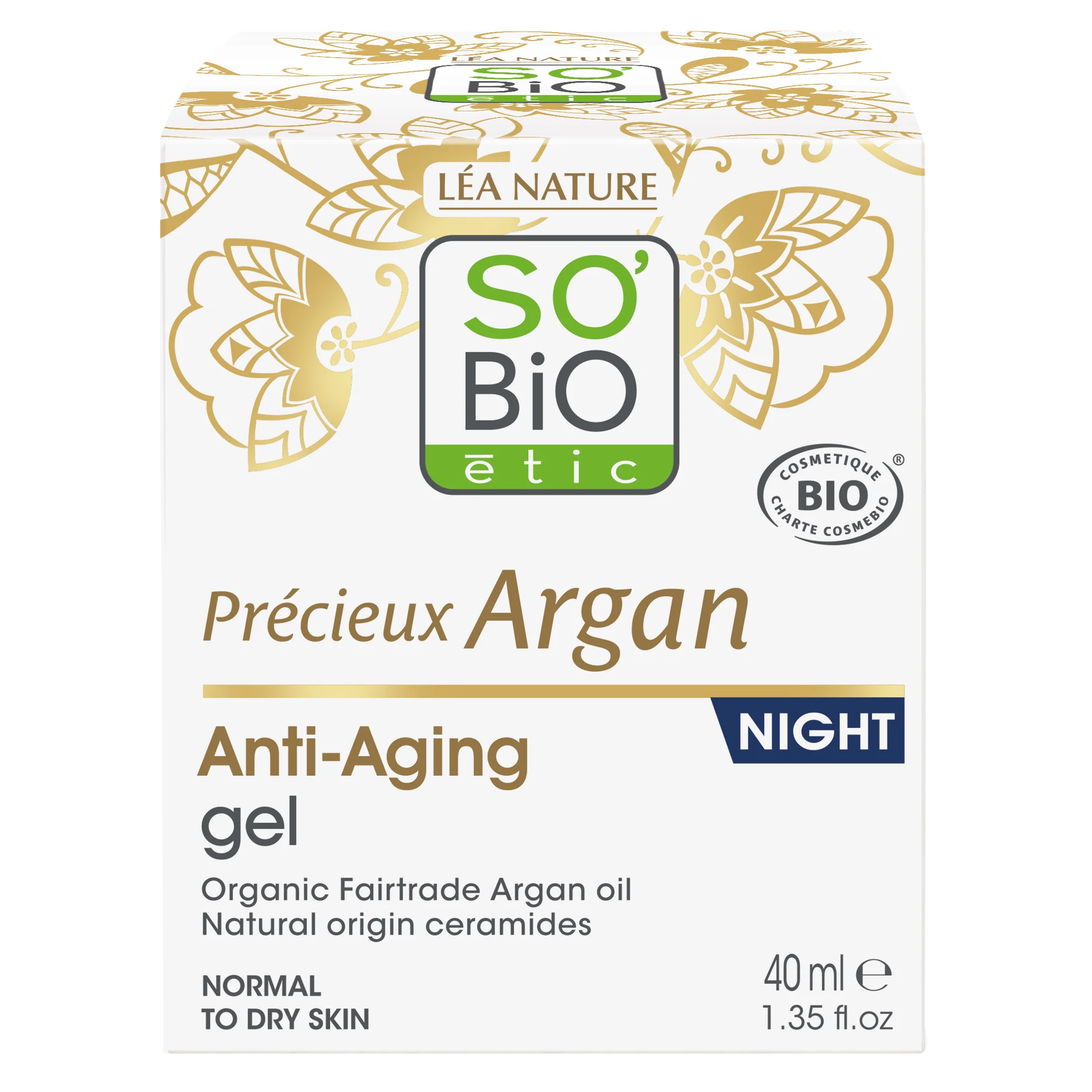 SO’BiO étic Anti-age Precieux Argan Gel nočný BIO (50 ml) - regeneruje a vyhladzuje pleť