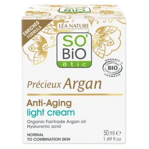 SO’BiO étic Anti-age Precieux Argan Krém denný ľahký pre normálnu až zmiešanú pleť BIO (50 ml) - hydratuje a spevňuje pleť
