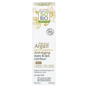 SO’BiO étic Anti-Age Precieux Argan Krém na okolie očí a pier BIO (15 ml) - ideálny pre zrelú pleť