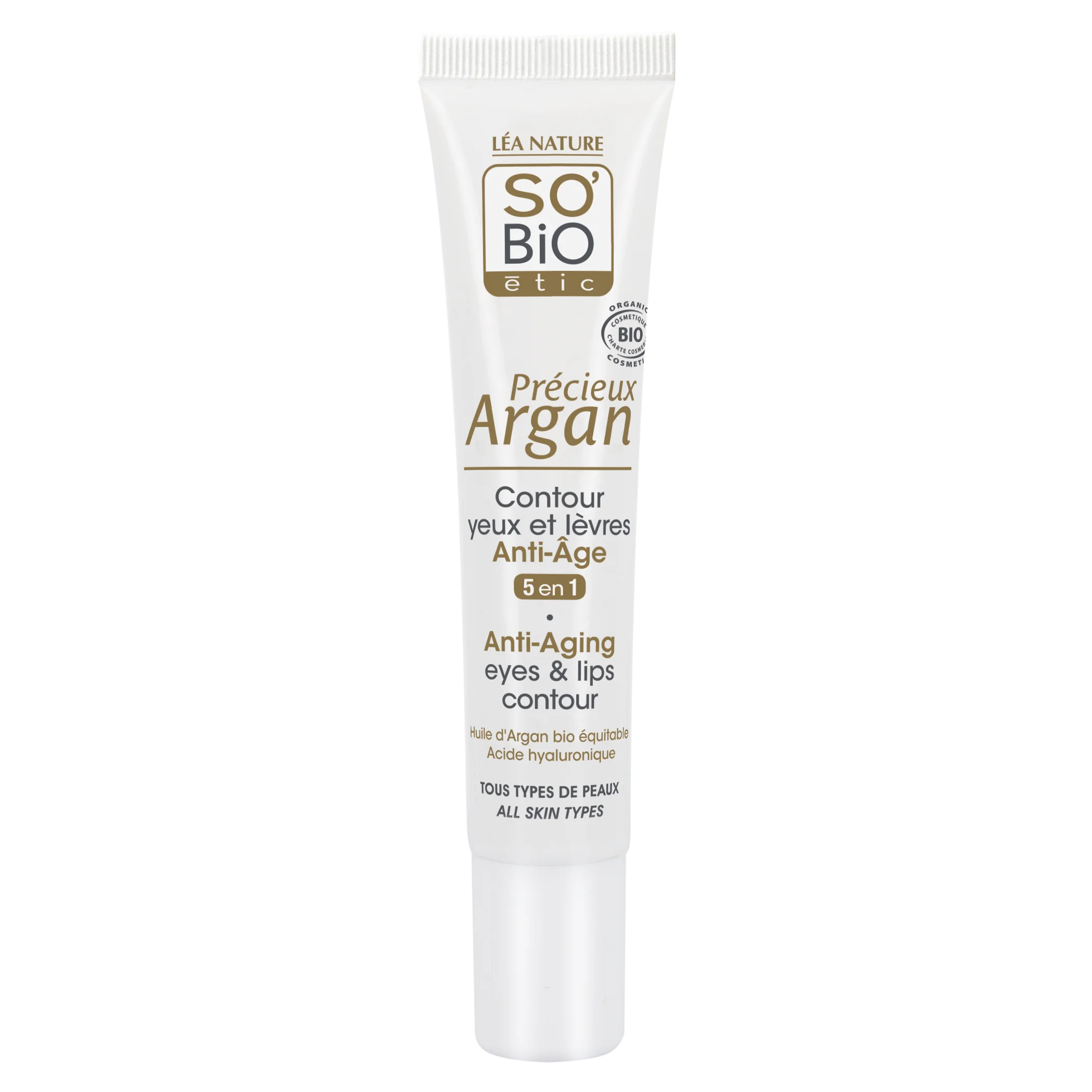 SO’BiO étic Anti-Age Precieux Argan Krém na okolie očí a pier BIO (15 ml) - ideálny pre zrelú pleť