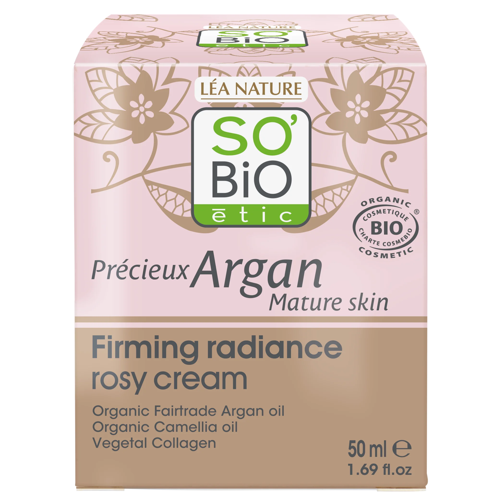 SO’BiO étic Anti-age Precieux Argan Ružový denný krém na spevnenie GOLD BIO (50 ml) - spevňuje a rozjasňuje pleť