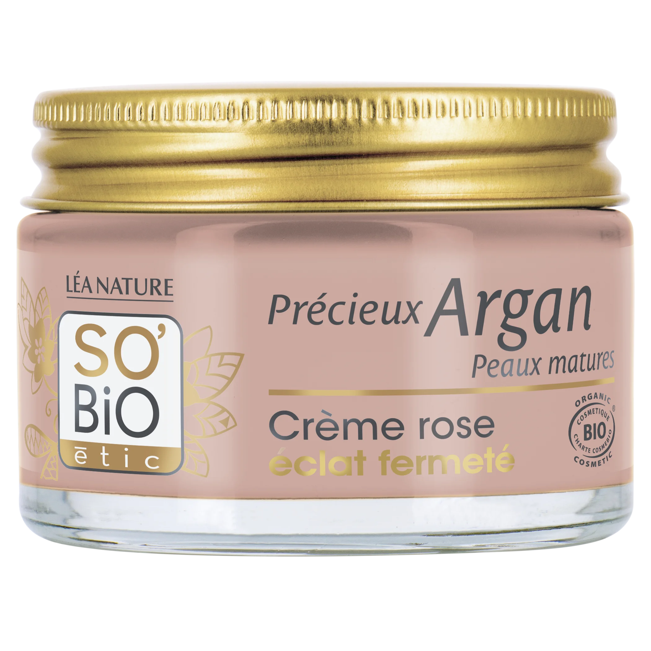 SO’BiO étic Anti-age Precieux Argan Ružový denný krém na spevnenie GOLD BIO (50 ml) - spevňuje a rozjasňuje pleť