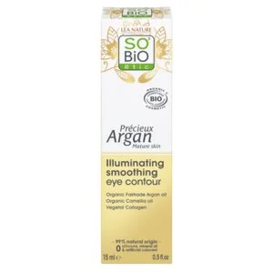 SO’BiO étic Anti-Age Precieux Argan Vyhladzujúca starostlivosť o očné okolie GOLD BIO (15 ml) - ideálna pre zrelú pleť