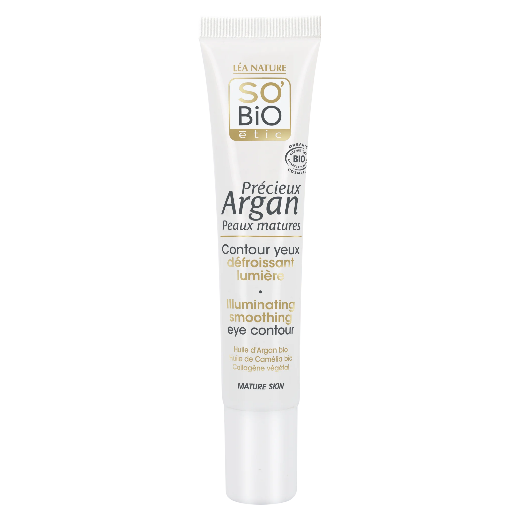 SO’BiO étic Anti-Age Precieux Argan Vyhladzujúca starostlivosť o očné okolie GOLD BIO (15 ml) - ideálna pre zrelú pleť