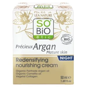 SO’BiO étic Anti-age Precieux GOLD BIO nočný výživný a spevňujúci krém (50 ml) - ideálny pre zrelú pleť