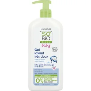 SO’BiO étic BABY Umývací gél pre deti - extra jemný na telo aj vlasy BIO (500 ml) - neštípe v očiach