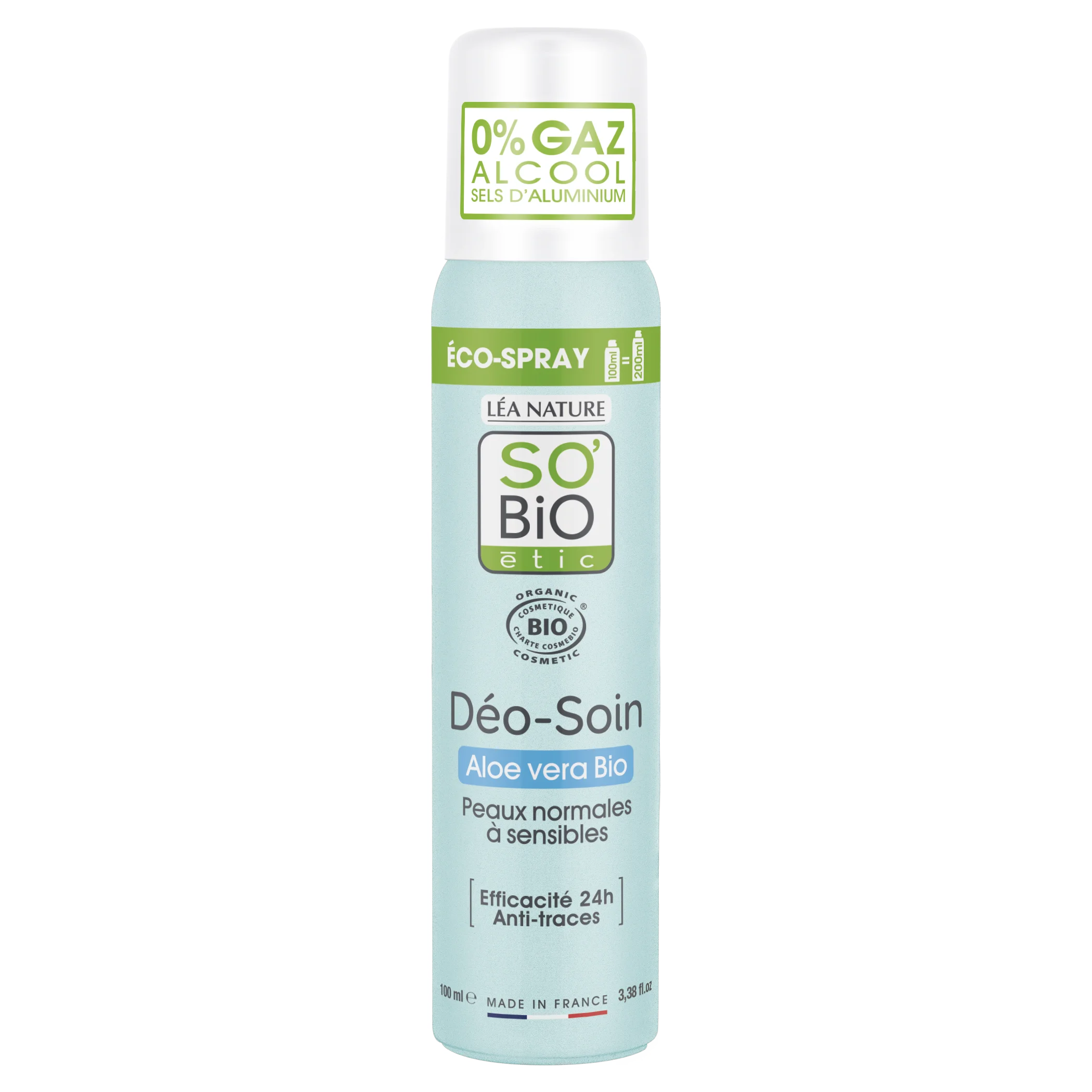 SO’BiO étic Prírodný dezodorant ECO SPRAY 24h - Aloe vera BIO (100 ml) - účinný až 24 hodín