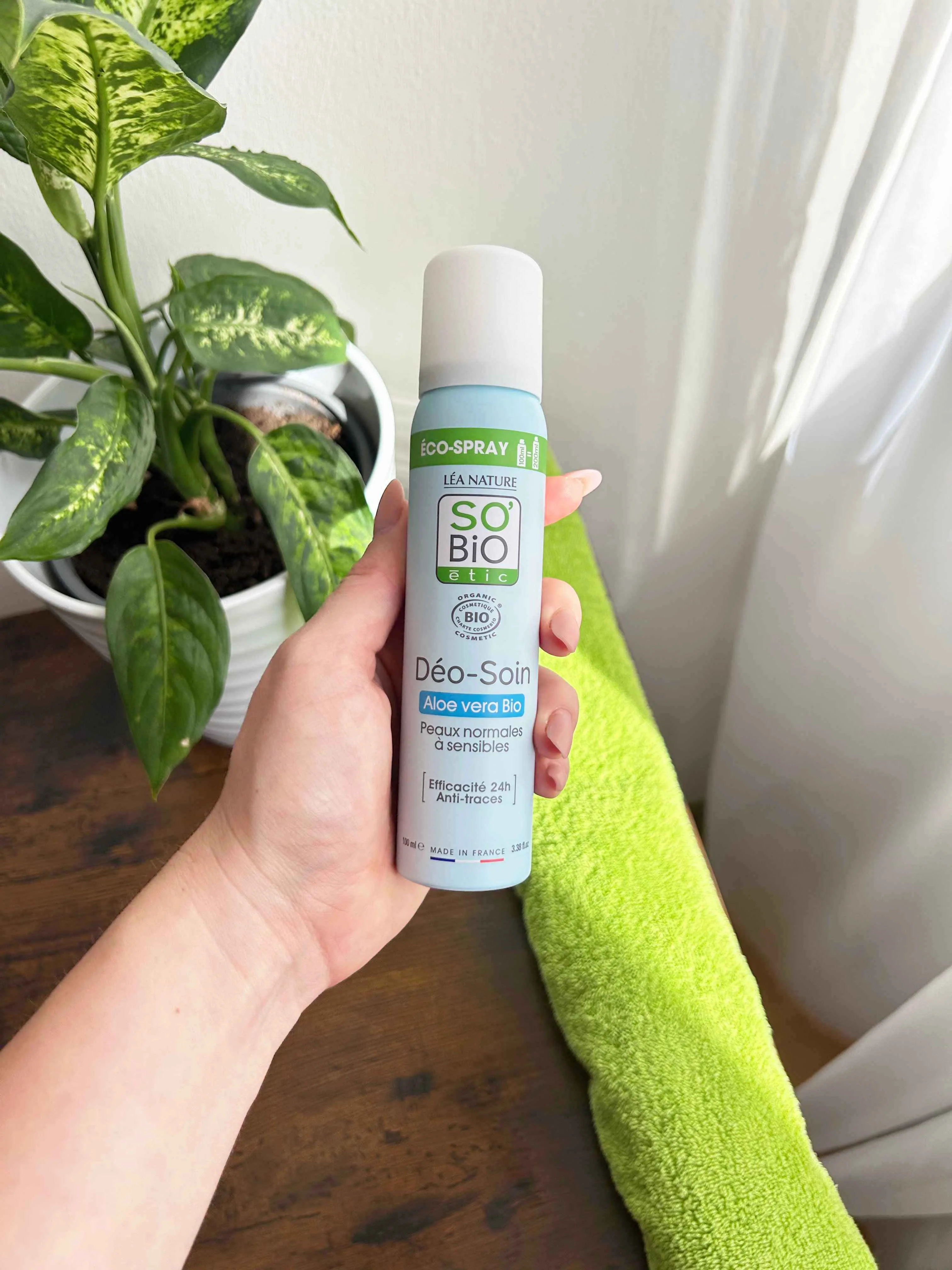 SO’BiO étic Prírodný dezodorant ECO SPRAY 24h - Aloe vera BIO (100 ml) - účinný až 24 hodín