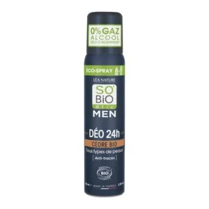SO’BiO étic Prírodný deodorant ECO SPRAY 24h MEN - céder BIO (100 ml) - účinný až 24 hodín