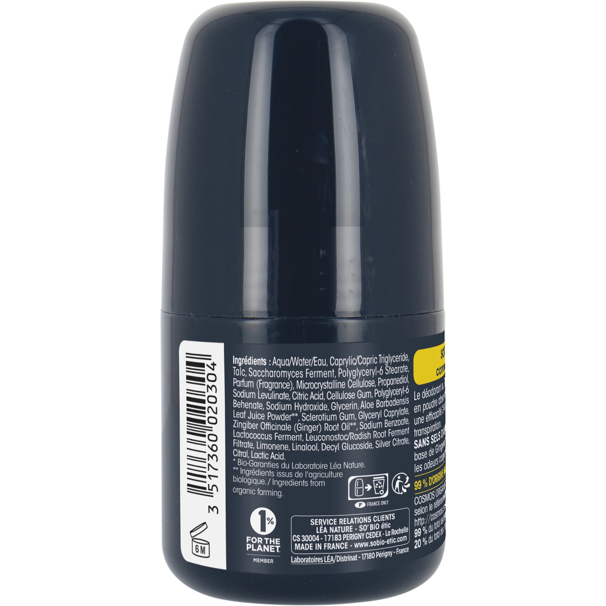 SO’BiO étic Deodorant roll-on 24h MEN - zázvor BIO (50 ml) - účinný až 24 hodín