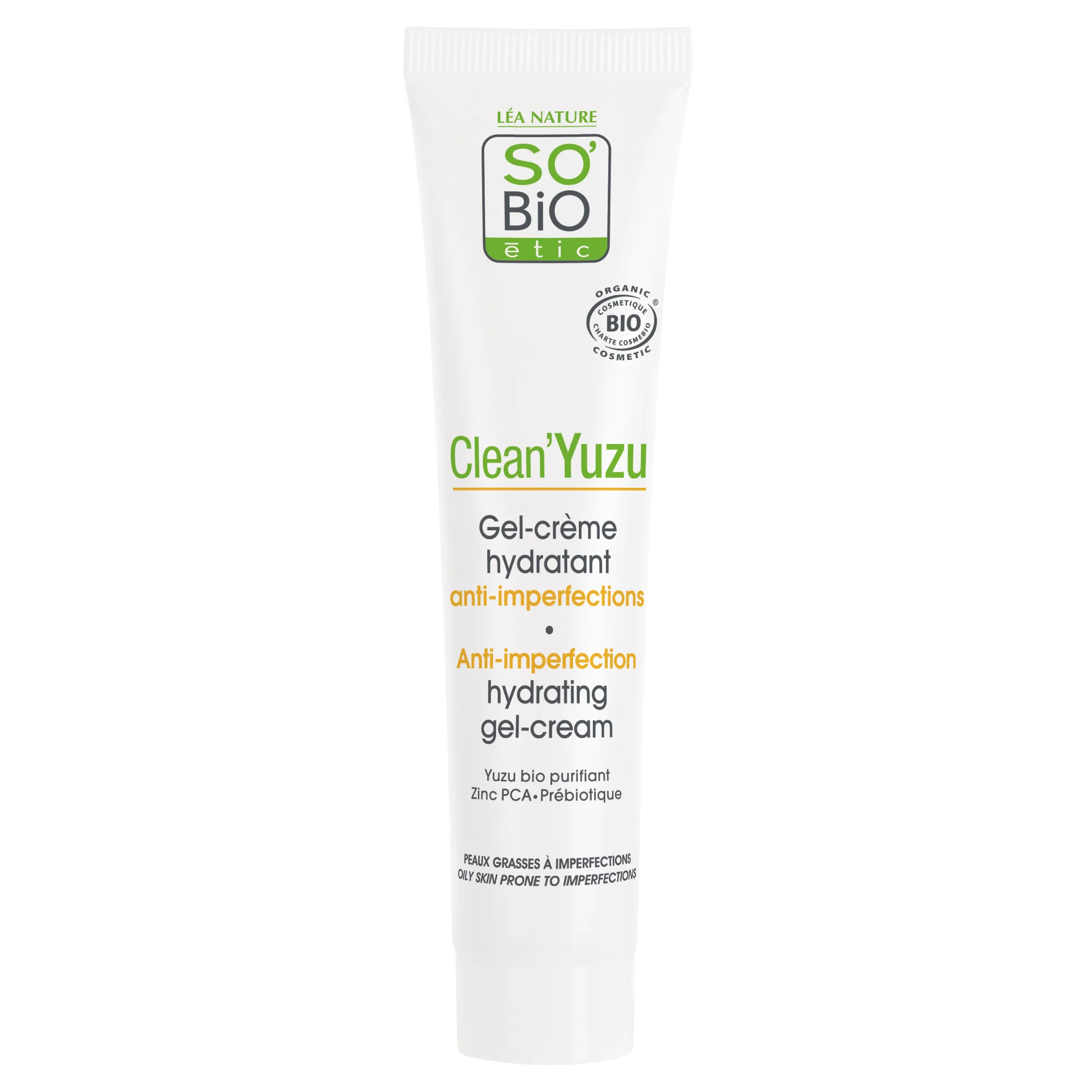 SO’BiO étic Hydratačný pleťový gél-krém - Clean Yuzu BIO (40 ml) - ideálny pre mastnú pleť
