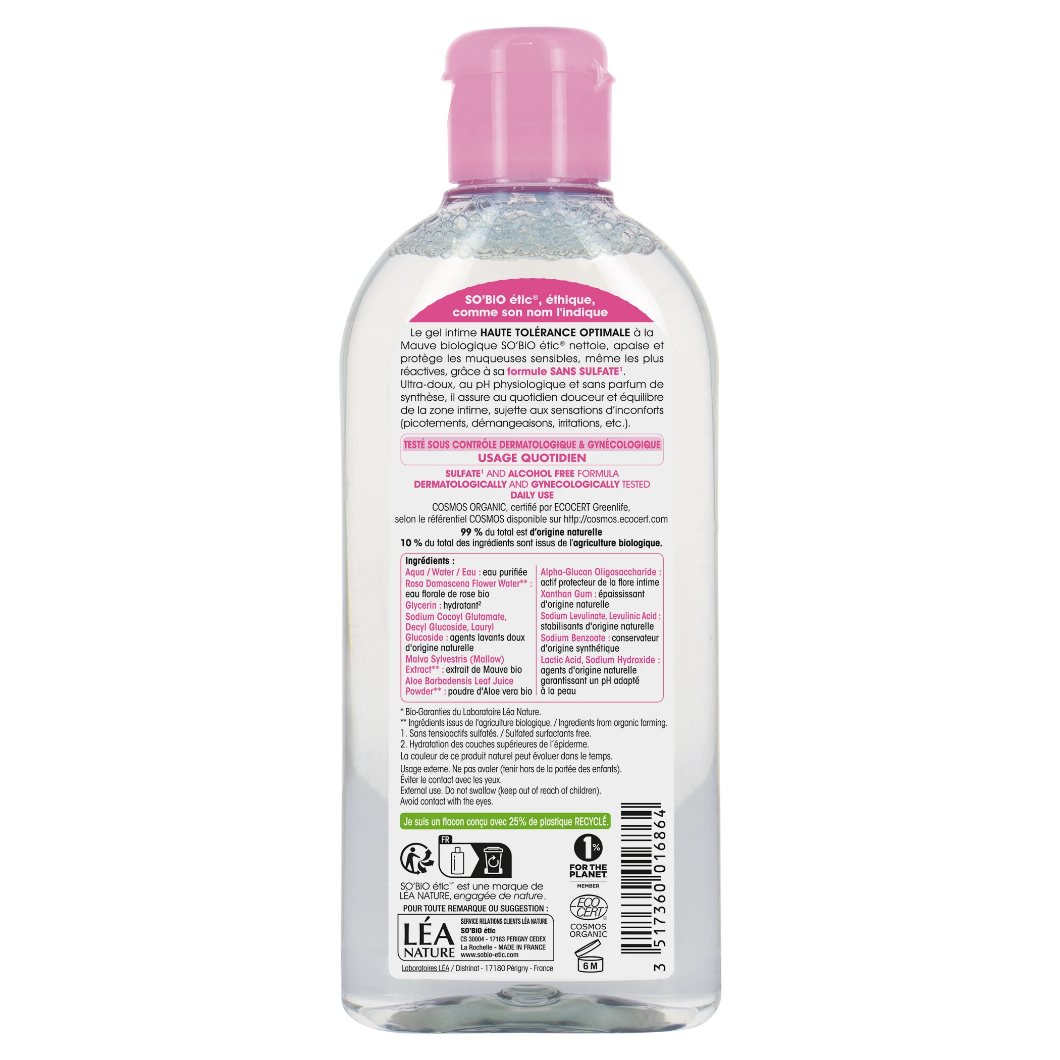 SO’BiO étic Hypoalergénny umývací gél na intímnu hygienu BIO (200 ml) - s výťažkom zo slezu obyčajného