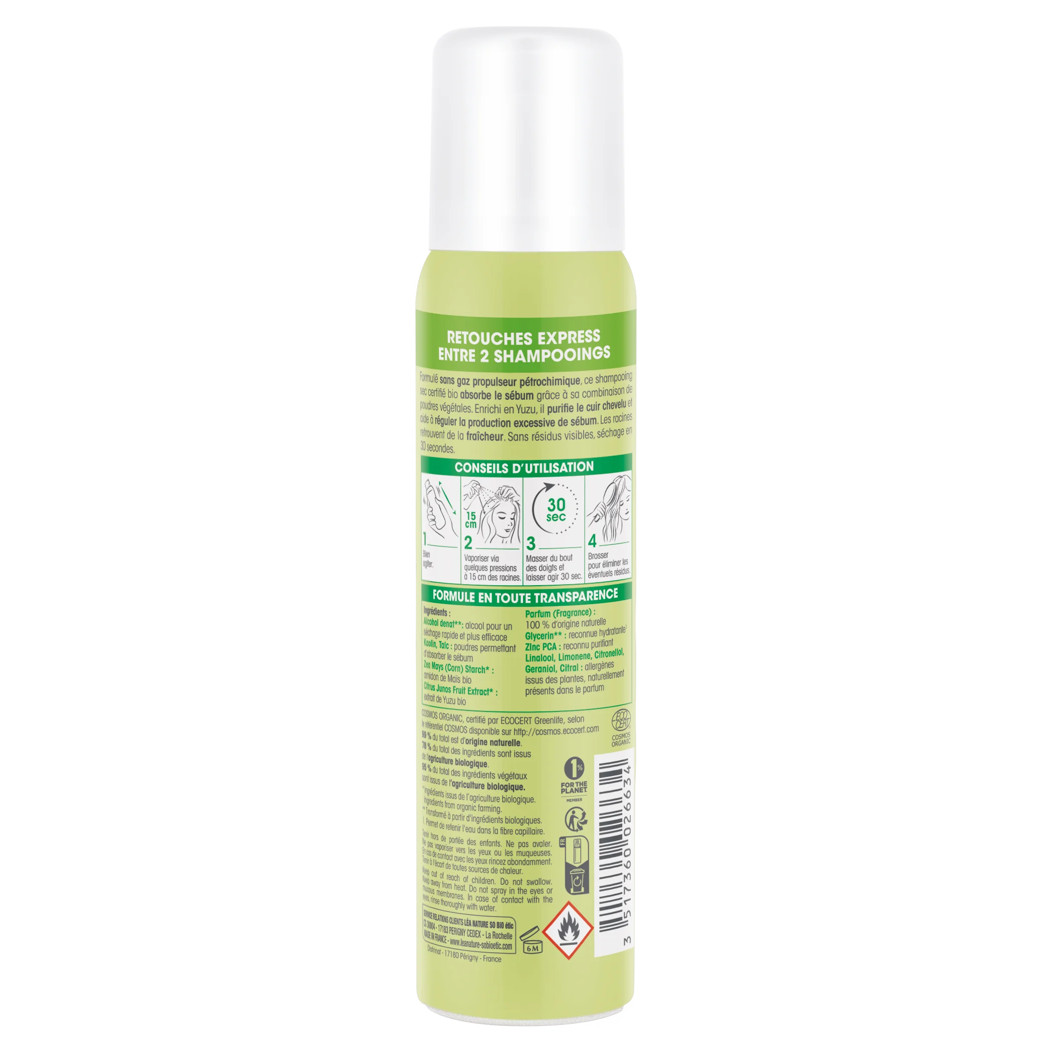 SO’BiO étic Čistiaci suchý šampón v spreji s Yuzu BIO (100 ml) - zanecháva vlasy svieže a hladké